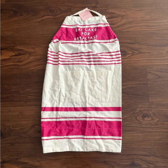 Kate Spade Pink and White Striped Eat Cake for Breakfast Apron - Picture 2 of 5